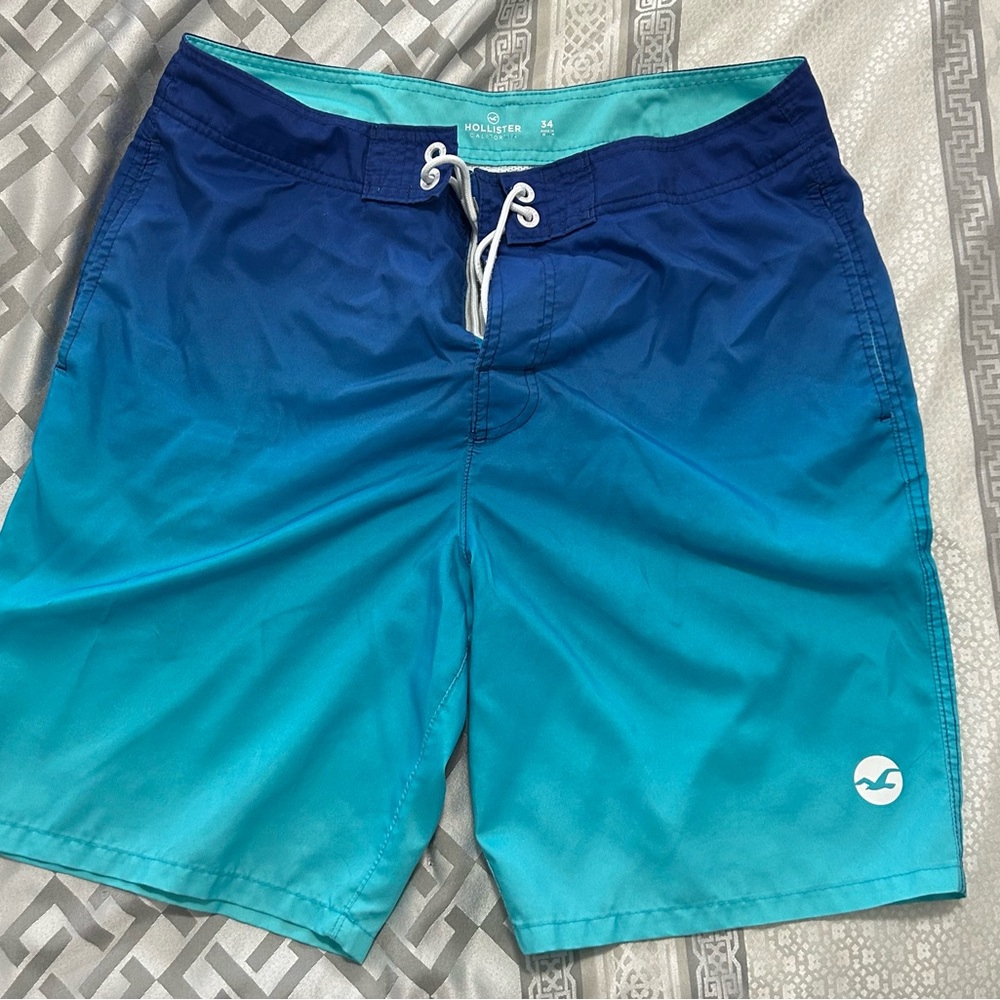 Hollister Men's Ombre Blue Swim Shorts